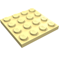 Деталь LEGO Пластина 4 x 4, Светло-желтый