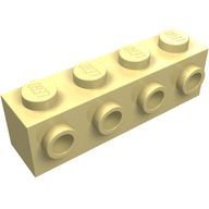 Деталь LEGO Кирпичик специальный 1 x 4, с 4 штырьками на одной стороне, Светло-желтый