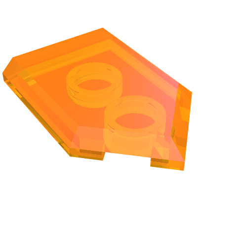 Набор LEGO Tile Special 2 x 3 Pentagonal, Прозрачный оранжевый