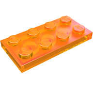 Деталь LEGO Пластина 2 x 4, Прозрачный оранжевый