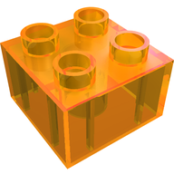 Деталь LEGO Кирпичик 2 x 2, Прозрачный оранжевый
