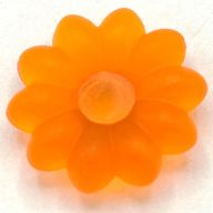 Деталь LEGO Clikits Icon, Flower 2 x 2 Small, 10 Petals with Pin [Frosted], Прозрачный оранжевый