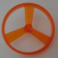 Деталь LEGO Projectile, Disk / Rotor / Propeller 3 Blade with Flywheel Pin, Прозрачный оранжевый