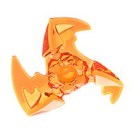 Деталь LEGO Weapon Shuriken with Trailing Effect, Прозрачный оранжевый