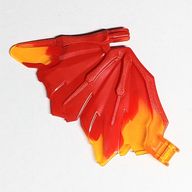 Деталь LEGO Creature Body Part, Dragon Wing 9 x 6 with Marbled Red Pattern, Прозрачный оранжевый