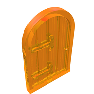 Деталь LEGO Window 1 x 2 x 2 2/3 Shutter with Rounded Top, Прозрачный оранжевый