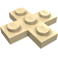 Деталь LEGO Plate 3 x 3 Cross, Песочный