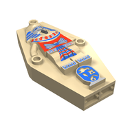 Деталь LEGO Sarcophagus Lid 2 x 4 x 6 with Mummy Relief with Red, Blue and Gold Print, Песочный