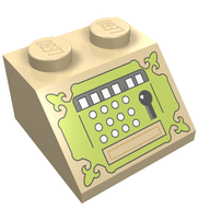 Slope 45° 2 x 2 with Sand Green Cash Register Print