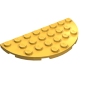 Деталь LEGO Пластина круглая угловая двойная 4 x 8, Ярко-светло-оранжевый