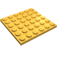 Деталь LEGO Пластина 6 x 6, Ярко-светло-оранжевый