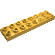 Деталь LEGO Пластина 2 x 8, Ярко-светло-оранжевый