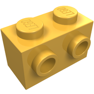 Деталь LEGO Кирпичик специальный 1 x 2, со штырьками на 2 сторонах, Ярко-светло-оранжевый