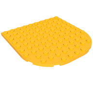 Деталь LEGO Plate 10 x 10 with Rounded End, Ярко-светло-оранжевый