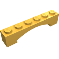 Деталь LEGO Brick Arch 1 x 6 Raised Arch, Ярко-светло-оранжевый