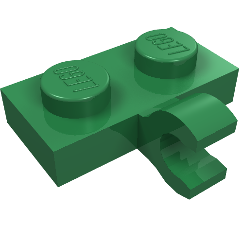 Набор LEGO Plate Special 1 x 2 with Clip Horizontal on Side, Зеленый