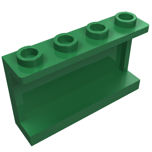 Набор LEGO Panel 1 x 4 x 2 with Side Supports - Hollow Studs, Зеленый