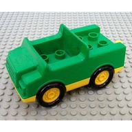 Деталь LEGO Duplo Car with 2 x 2 Studs and Yellow Base, Зеленый
