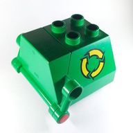 Деталь LEGO Duplo Container with Recycling Arrows Print and Opening Rear Door, Зеленый