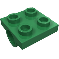 Деталь LEGO Пластина специальная 2 x 2, с 2 отверстиями под штифт, Зеленый