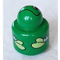 Деталь LEGO Primo Brick 1 x 1 with Round Rattle, Frog Print, Зеленый