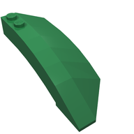 Brick Wedged, Curved 8 x 3 x 2 Open Left with print