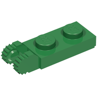 Деталь LEGO Пластина шарнирная фиксирующая 1 x 2, с 2 пальцами на торце, с пазом, Зеленый