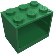 Деталь LEGO Шкаф 2 x 3 x 2, со сплошными штырьками, Зеленый