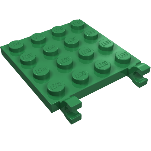 Набор LEGO Plate Special 4 x 4 with Clips Horizontal, Зеленый