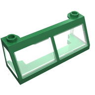 Деталь LEGO Windscreen 2 x 6 x 2 Train with Trans-Clear Glass, Зеленый