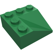 Деталь LEGO Скос двойной вогнутый 33° 3 x 3, Зеленый