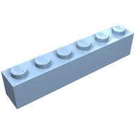 Деталь LEGO Кирпичик 1 x 6, Ярко-светло-голубой