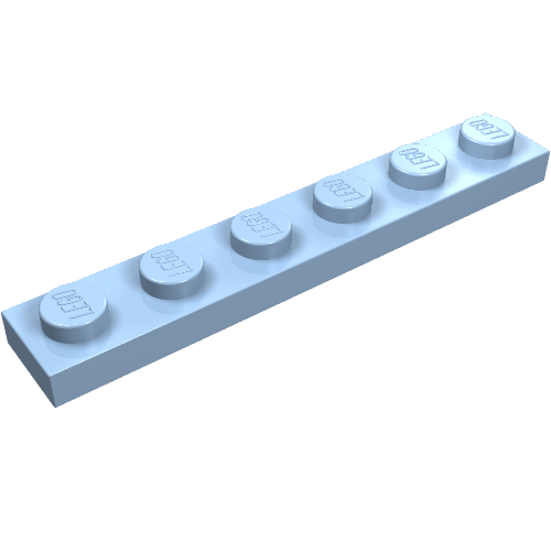 Набор LEGO Plate 1 x 6, Bright Light Blue