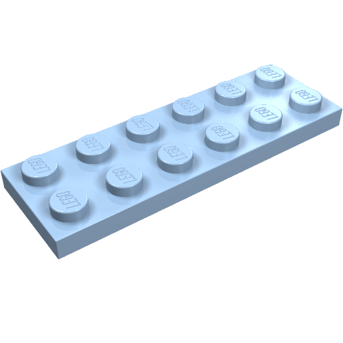 Набор LEGO Plate 2 x 6, Bright Light Blue