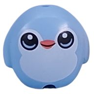 Деталь LEGO Plushy, Squishmallow with Medium Blue Eyes, Coral Beak, White Chest print, Ярко-светло-голубой