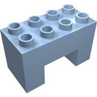 Деталь LEGO Кирпичик Duplo 2 x 4 x 2, с вырезом 2 x 2 снизу, Ярко-светло-голубой