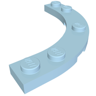Деталь LEGO Plate Round Corner 5 x 5 with 4 x 4 Round Cutout, Ярко-светло-голубой