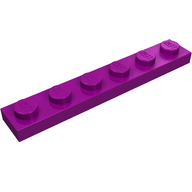 Деталь LEGO Пластина 1 x 6, Фиолетовый