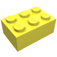 Деталь LEGO Кирпичик 2 x 3, Ярко-светло-желтый
