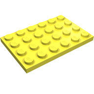 Деталь LEGO Пластина 4 x 6, Ярко-светло-желтый