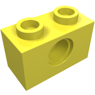 Деталь LEGO Кирпичик Technic 1 x 2, Ярко-светло-желтый