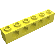Деталь LEGO Кирпичик Technic 1 x 6, Ярко-светло-желтый
