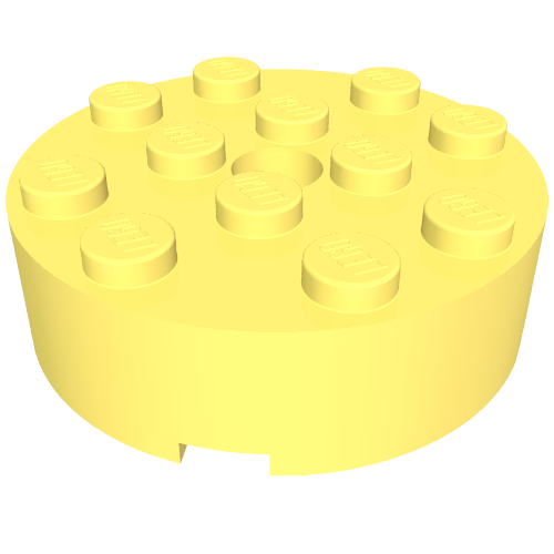 Набор LEGO Brick Round 4 x 4 [Centre Hole], Bright Light Yellow