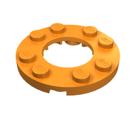 Деталь LEGO Plate, Round 4 x 4 with 2 x 2 Hole, Оранжевый