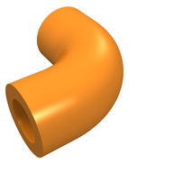 Деталь LEGO DESIGN SHAPE W/ TUBE, CROSSHOLE, Оранжевый