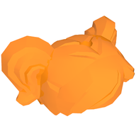Деталь LEGO Minifig Hair/Wig 2 Ponytails, Оранжевый