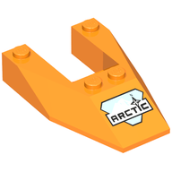 Деталь LEGO Wedge Sloped 6 x 4 Cutout, No Stud Notches with Arctic Logo Print, Оранжевый