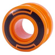 Деталь LEGO Wheel 11 x 8 with Center Groove, One Smooth Side with Black Circles print, Оранжевый