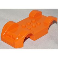 Деталь LEGO Vehicle Mudguard Fast Food Racer 4 x 8 with Front Bumper, Headlights and Curved Rear Fenders, Оранжевый