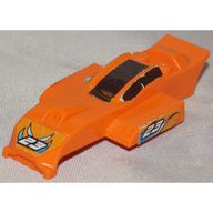 Деталь LEGO Vehicle Top Fast Food Racer 4 X 8 with Front Scoop and Rear Spoiler, Оранжевый